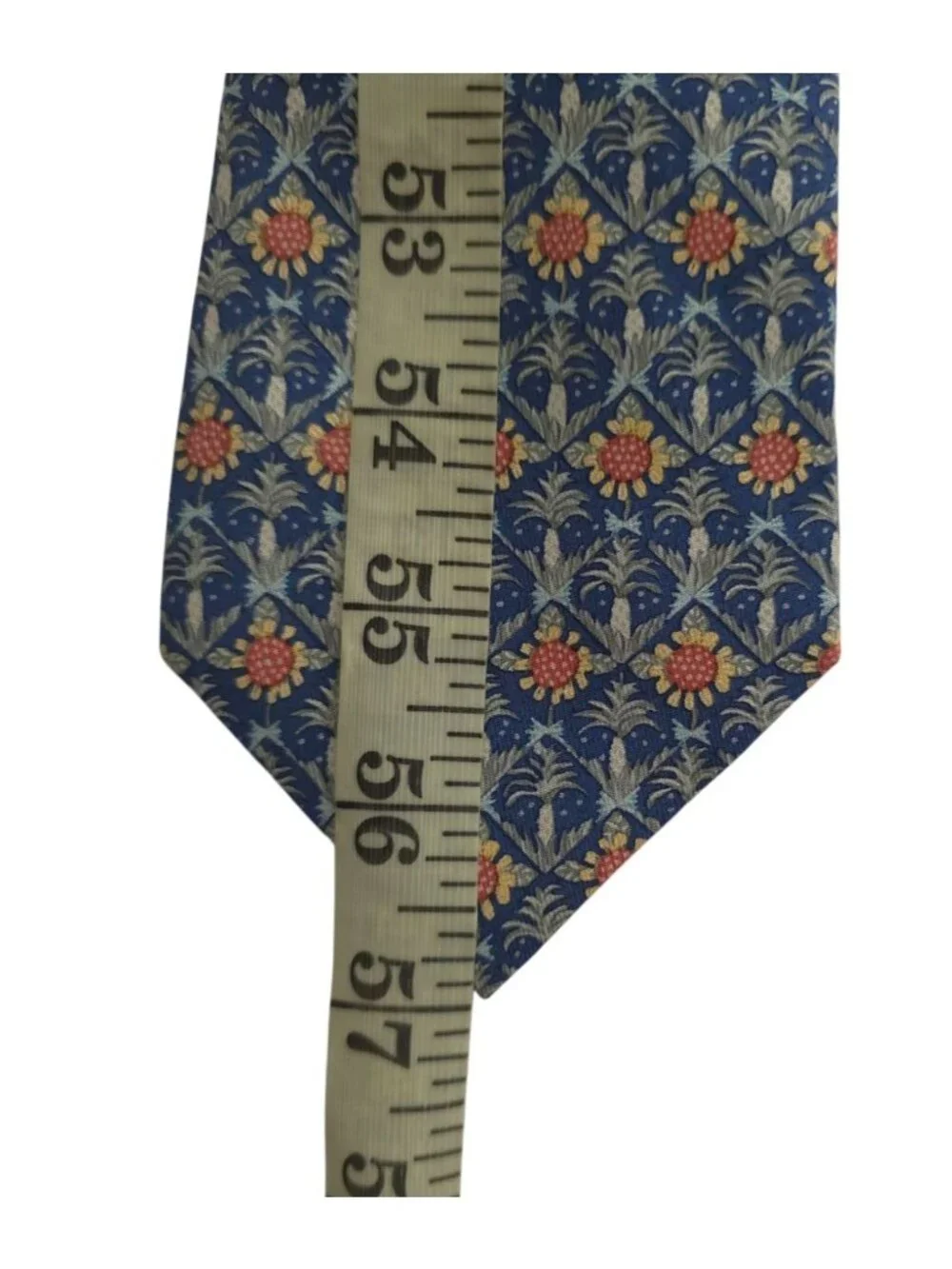 Hermès Paris PALM & SUNFLOWERS 100% Silk Geometric Tie Made In France - 7672 TA - Picture 6 of 6